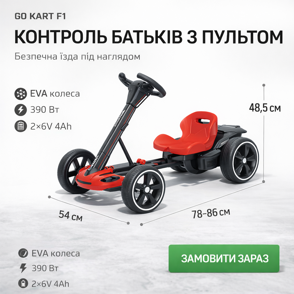 GO KART F1 — Дитячий Електромобіль